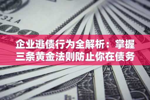 武汉企业逃债行为全解析：掌握三条黄金法则防止你在债务乱局中“踩雷”