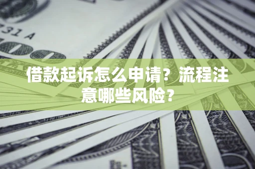 武汉借款起诉怎么申请？流程注意哪些风险？